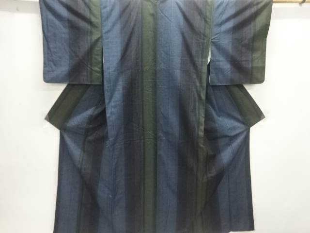 JAPANESE KIMONO / TSUMUGI / WOVEN STRIPE